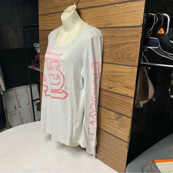 Nike MLB St Louis Cardinals long sleeve T-shirt size XL light gray/pink - Picture 2 of 6